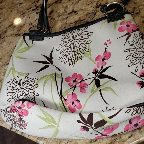EUC BEACH BY CLC NEOPRENE FLORAL HANDBAG - Picture 3 of 7